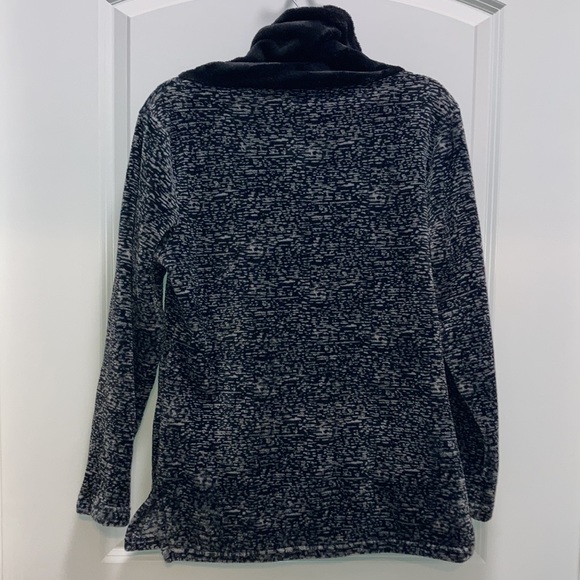 Sleepyheads cowlneck drawstring loungewear fleece pullover black and gray - Picture 4 of 8